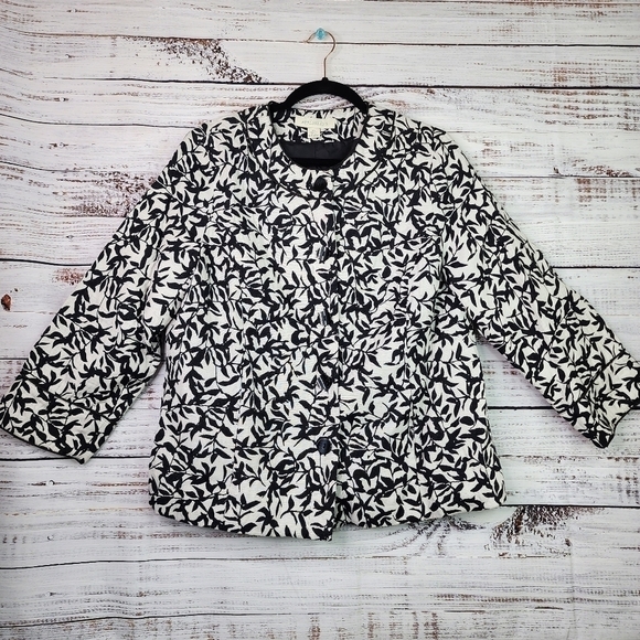 APPLESEED'S PLUS SIZE 14 BLACK WHITE‎ BLAZER COAT JACKET - Picture 5 of 10